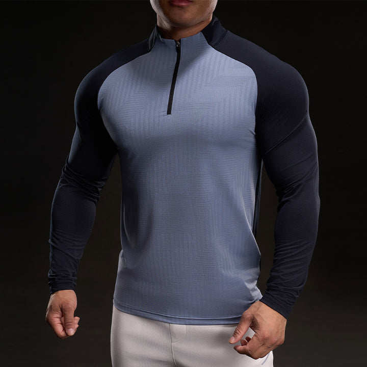 Men's Long Sleeve Sports Top with High Collar Lune London