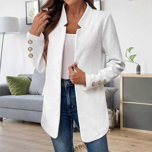 Modern blazer jacket for women with textured design and stylish button details Lune London