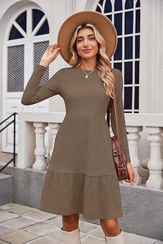 Maxi dress for women with ribbed structure and flared skirt Lune London