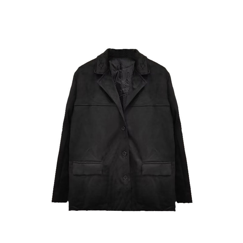 Women’s transitional jacket made of velvety-like material with practical pockets Lune London