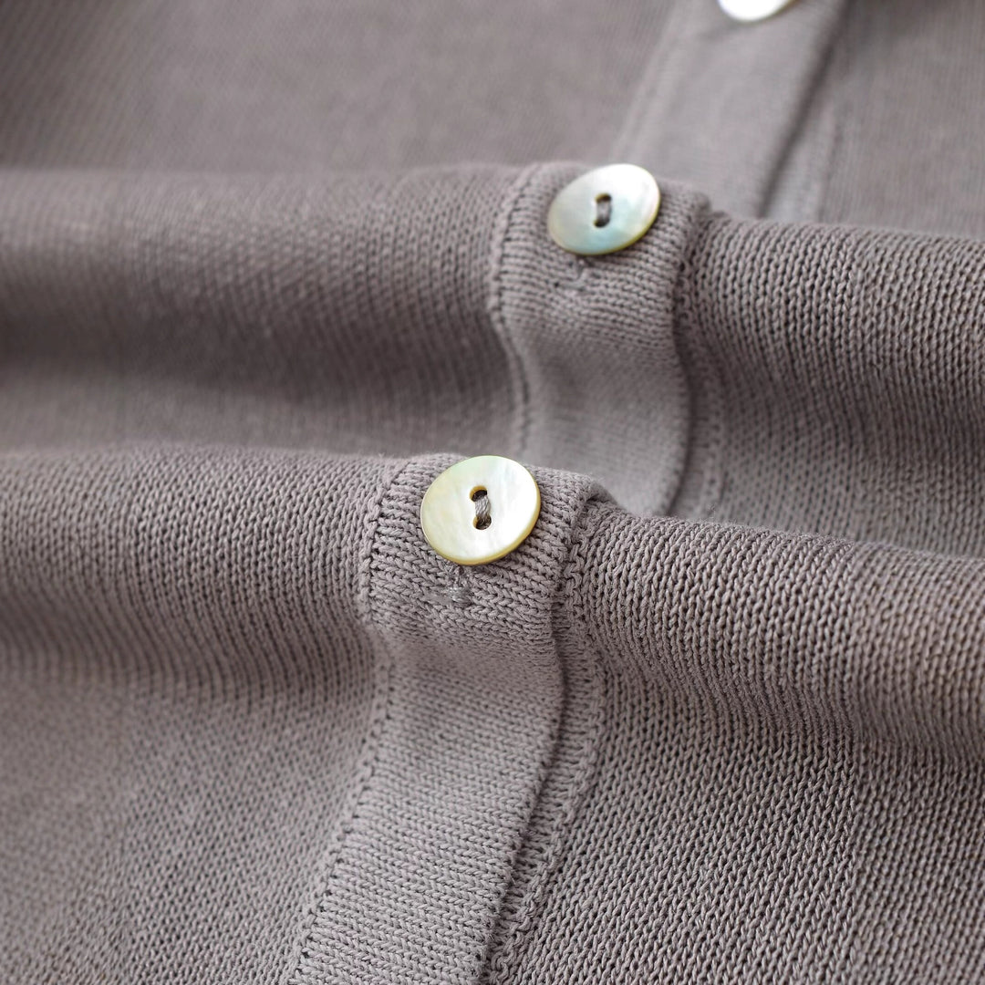 Ladies Elegant vest with fine button placket and round neckline Lune London
