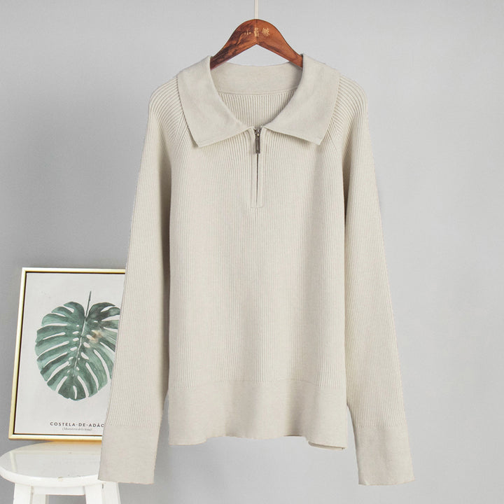 Pull-over en maille côtelée pour dames en mélange de coton doux Chic & Stil