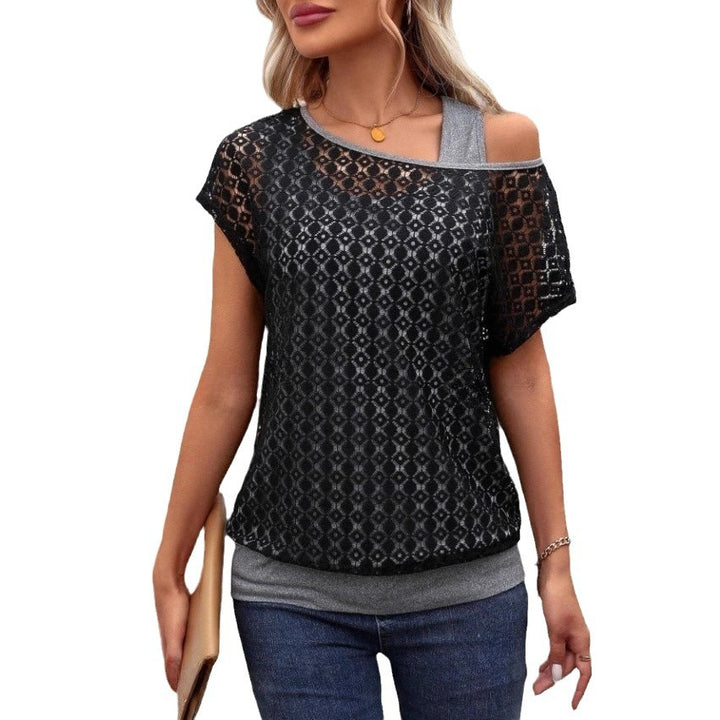 Women's blouse with floral appliqués Lune London