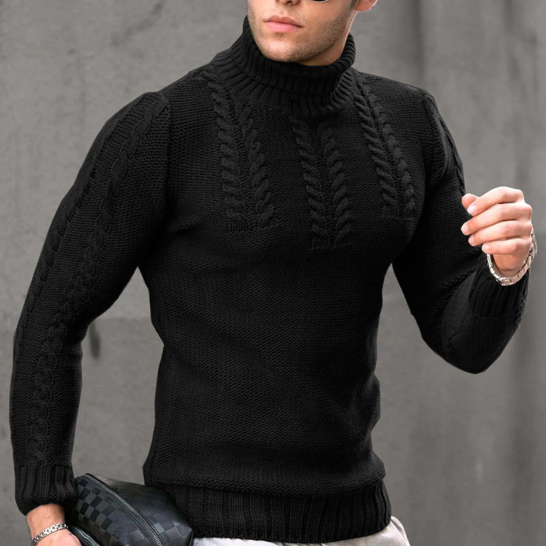 Knitted pullover for men with high collar Lune London