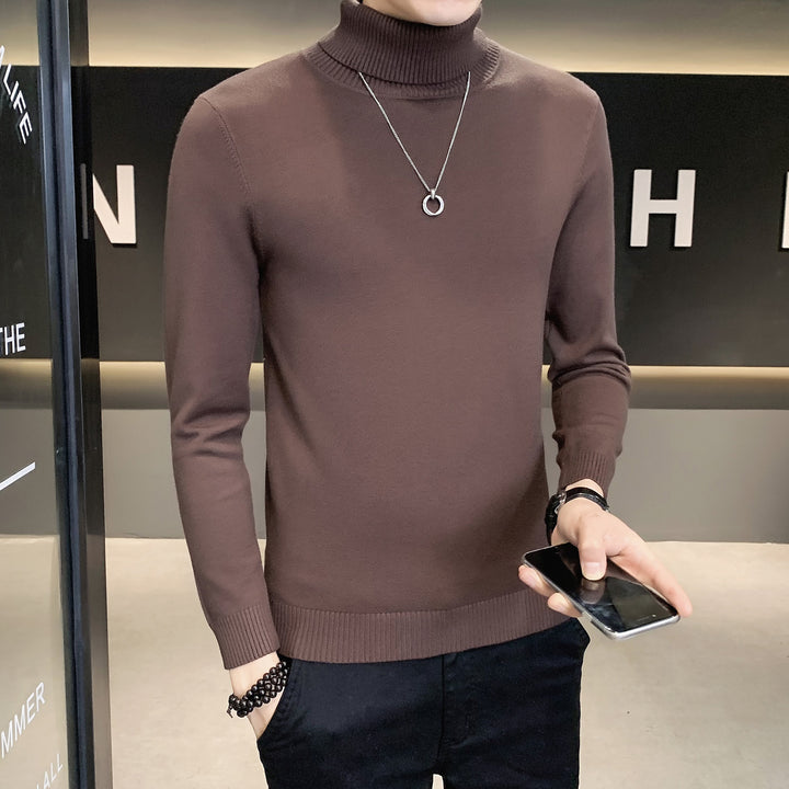 Men's sweater with high collar in soft knit Lune London