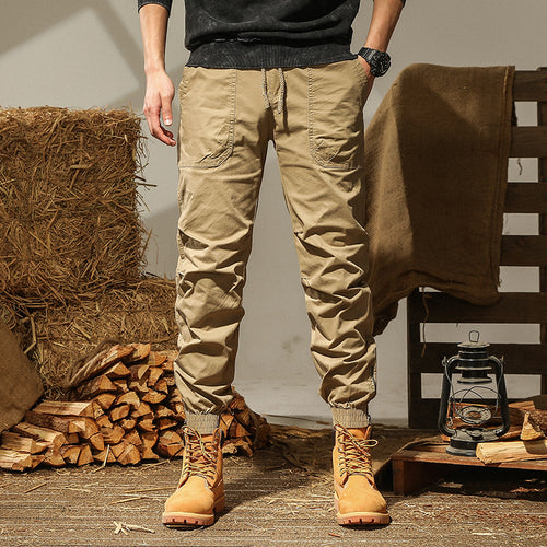 Men's cargo pants with elastic waistband Lune London