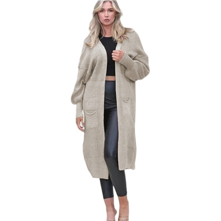 Knit cardigan for women with long sleeves featuring an elegant structured design and practical pockets Lune London