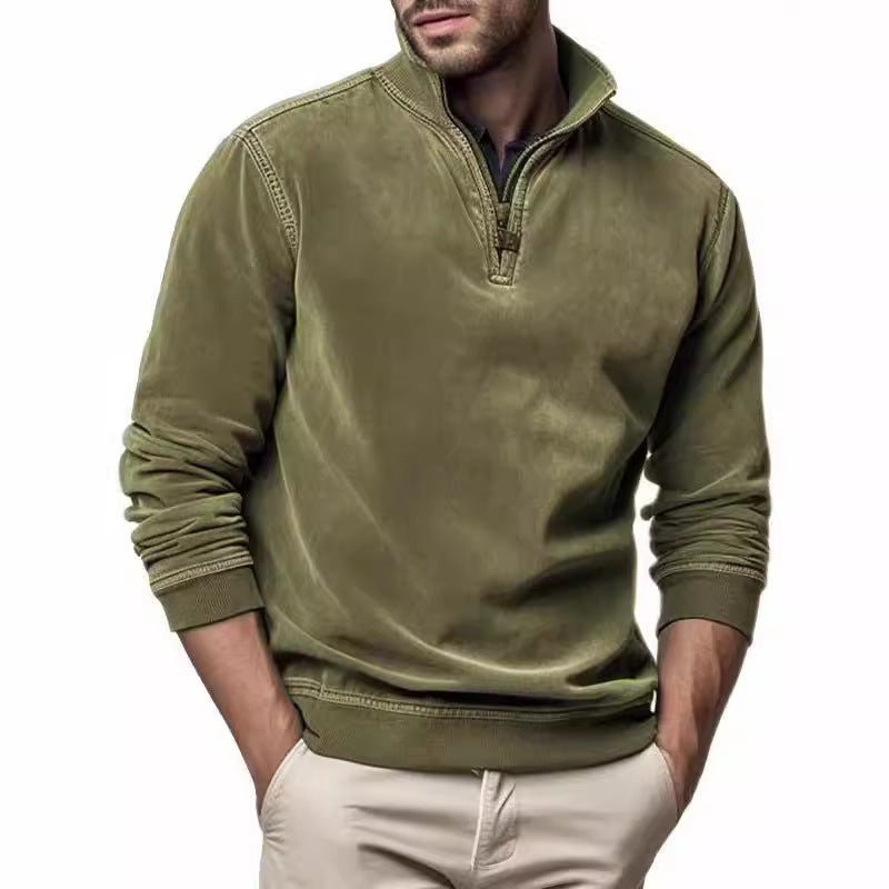 Sporty sweater for men with practical high collar Lune London