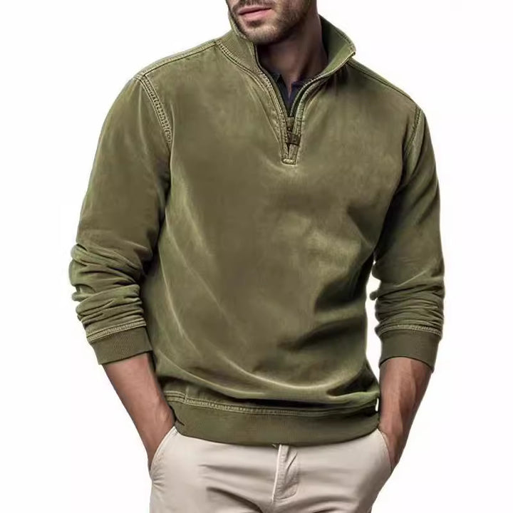 Sporty sweater for men with practical high collar Lune London