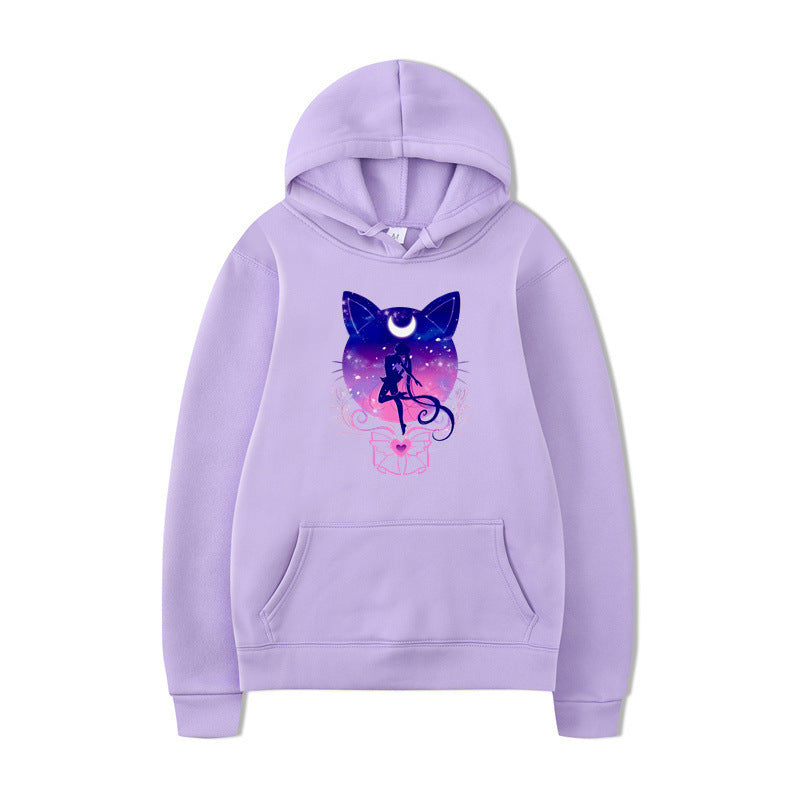 Women's hoodie with artistic cat design and comfortable fit Lune London