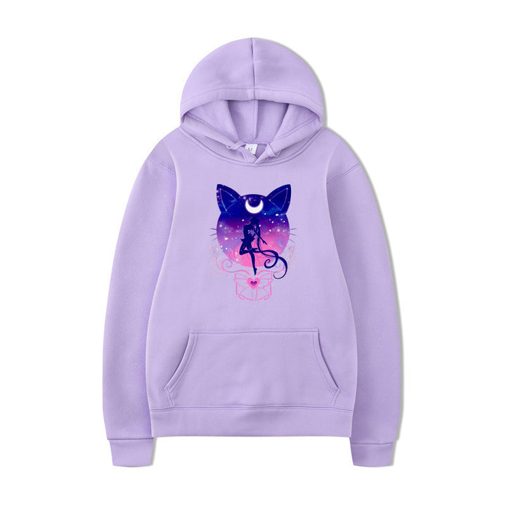 Women's hoodie with artistic cat design and comfortable fit Lune London