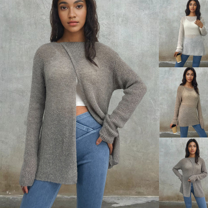 Ladies lightweight transparent knit sweater Lune London