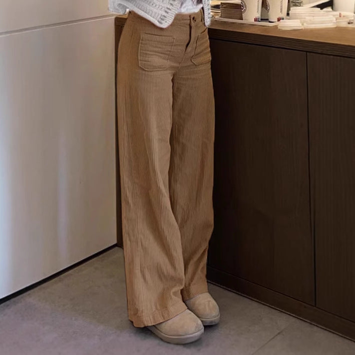 Women Comfortable and Stylish Wide Leg Corduroy Pants Lune London