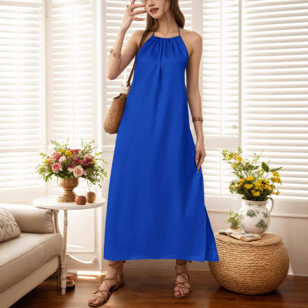 Women's Maxi Dress with Elegant Halter Strap Lune London