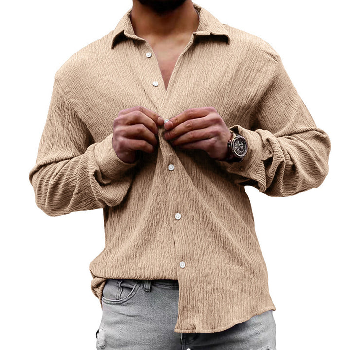 Men's casual long sleeve shirt with textured design Lune London