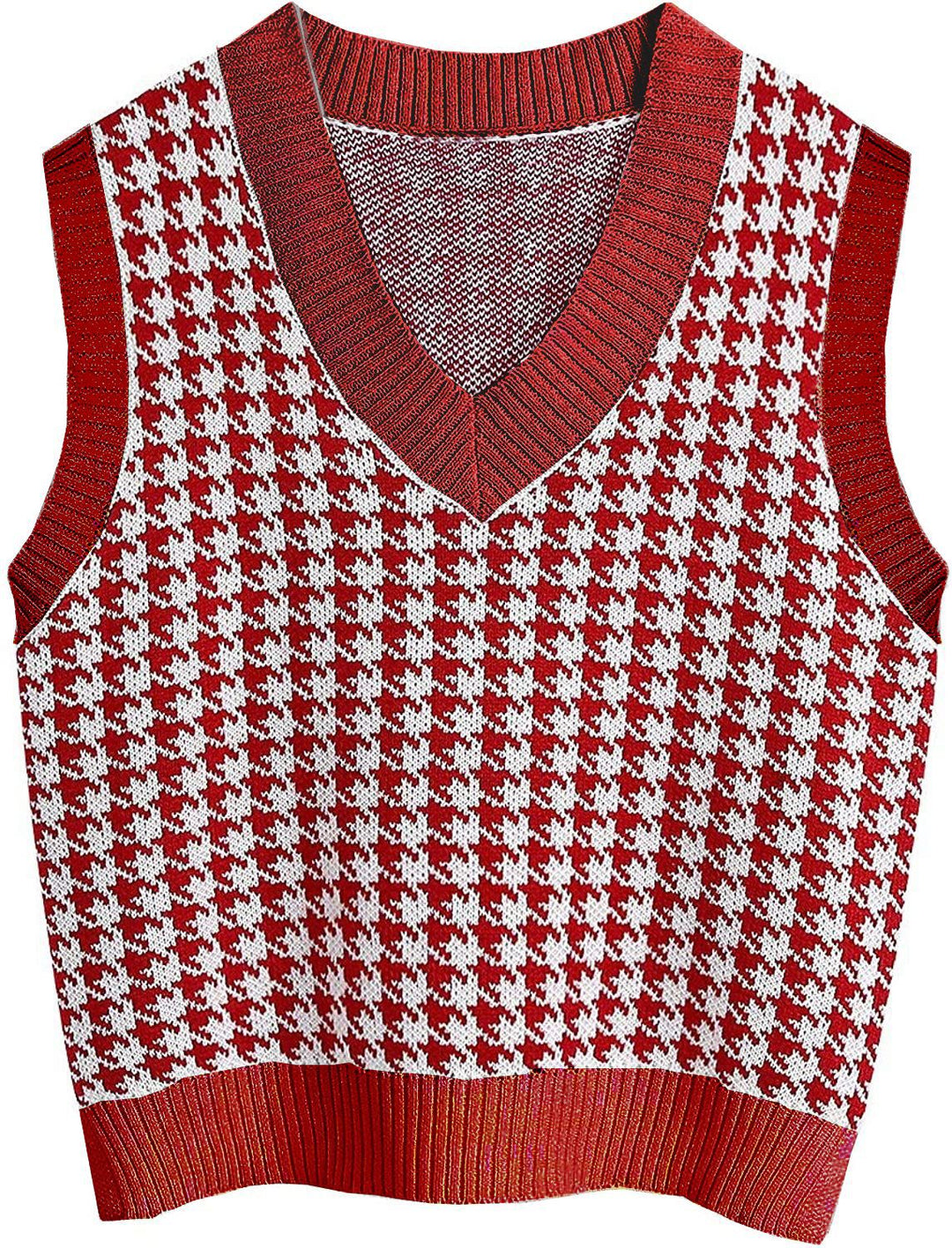 Knit vest for women with a modern checked pattern Lune London