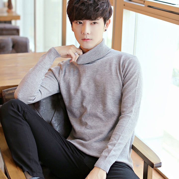 Men Elegant Turtleneck Sweater in Fine Knit Lune London