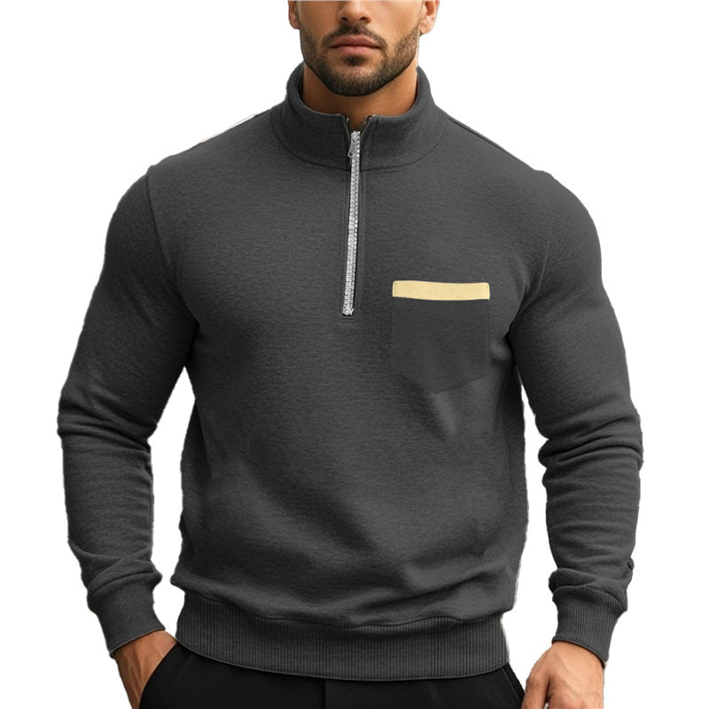 Men's sweatshirt with zipper and chest pocket Lune London