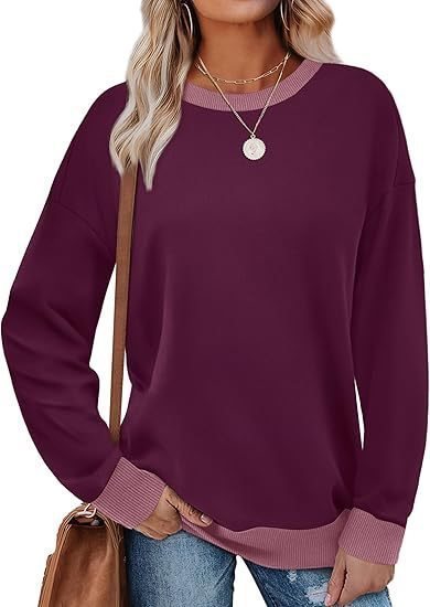 Women Casual Sweatshirt with Contrasting Cuffs and Oversized Cut Lune London