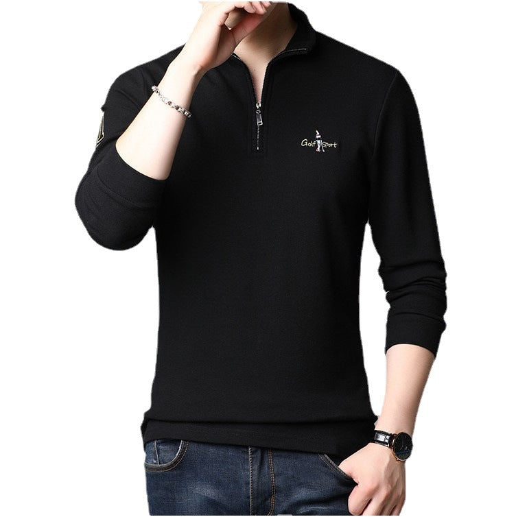 Men's high collar pullover with modern zipper and fine texture Lune London