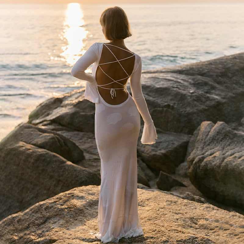 Robe Maxi Élégante pour Femmes avec Design Chic de Manches en Aile Chic & Stil