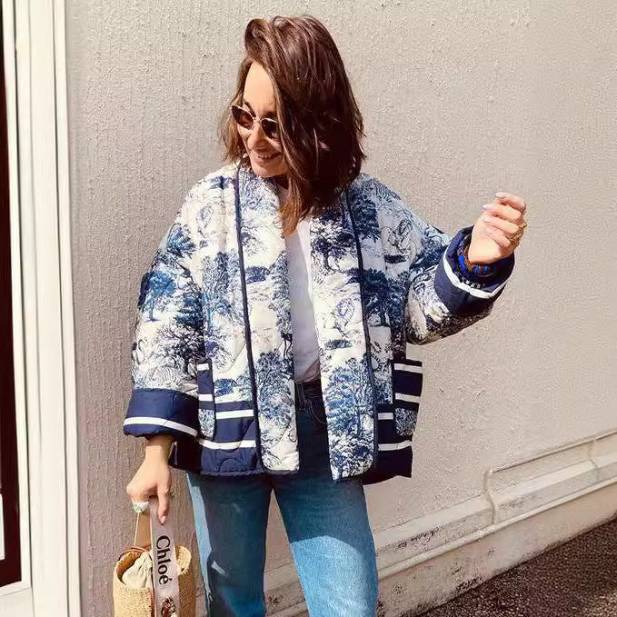 Quilted jacket for women with trendy pattern and practical pockets Lune London