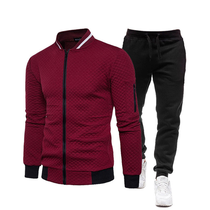 Stylish training jacket for men with high collar and chic sports pants