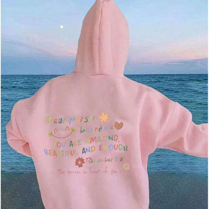 Women's Hooded Sweatshirt with Motivational Print and Comfortable Fit Lune London