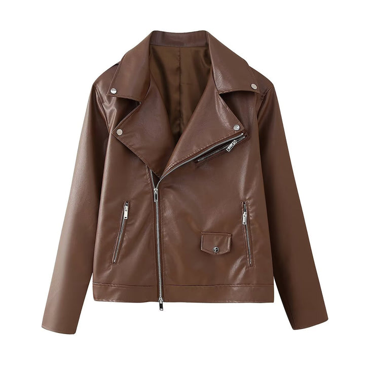 Ladies Lune London Faux Leather Biker Jacket
