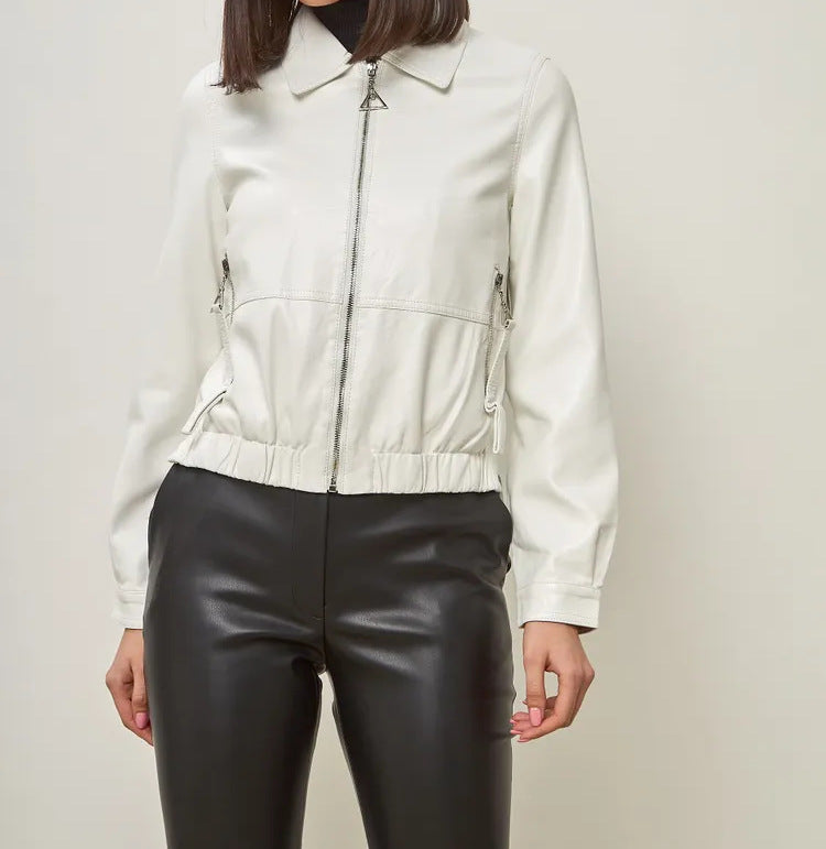 Trendy women's bomber jacket in vegan leather Lune London