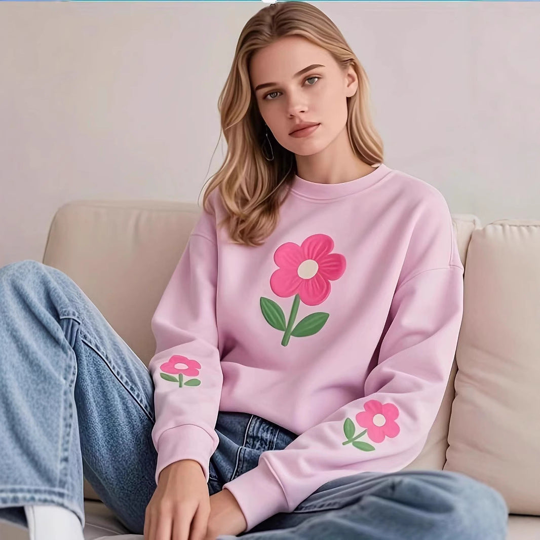 Women's sweatshirt with colorful floral pattern Lune London