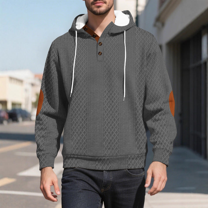 Casual hoodie for men with an innovative knitted structure and stylish accents Lune London
