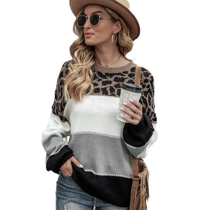 Pull féminin à la mode avec design léopard et détails en color block Chic & Stil