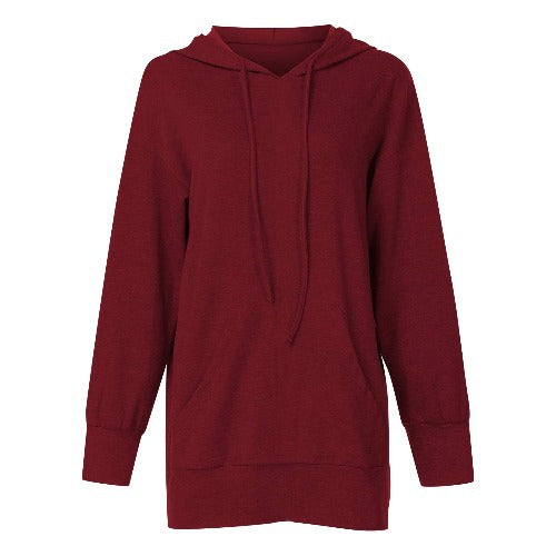 Ladies Casual Long Sleeve Hoodie with Practical Pockets Lune London