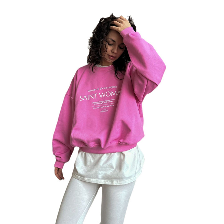 Women's sweatshirt with creative lettering and casual cut Lune London
