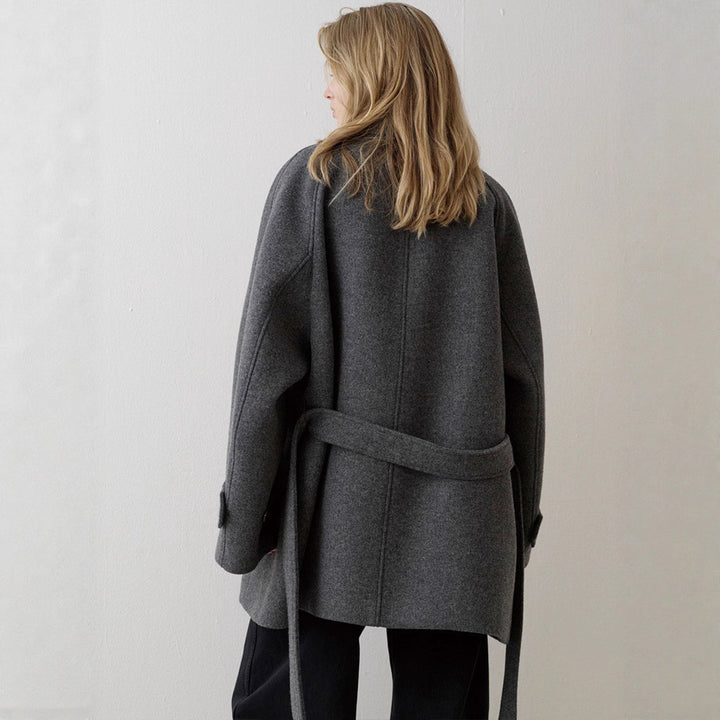 Manteau en laine matelassé pour femmes avec col élégant Chic & Stil