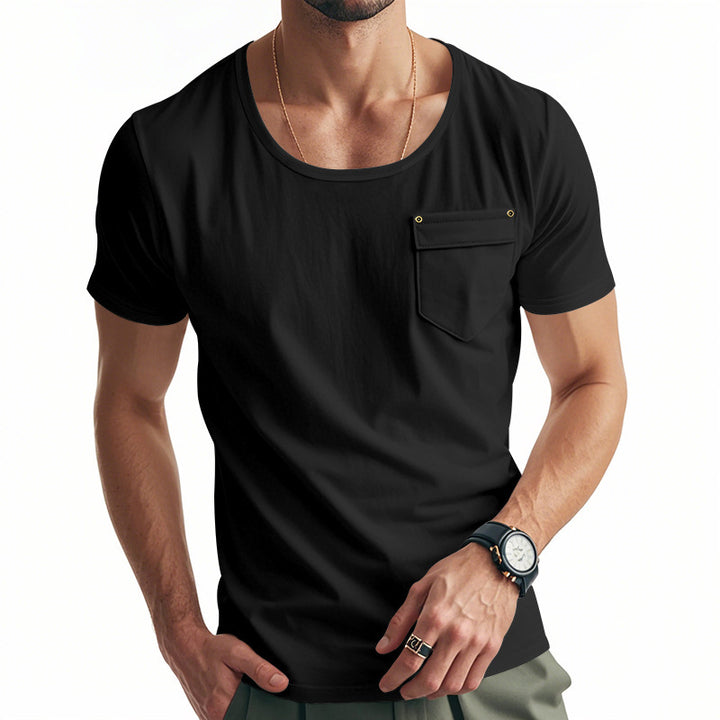 Breathable men's T-shirt with practical chest pocket Lune London