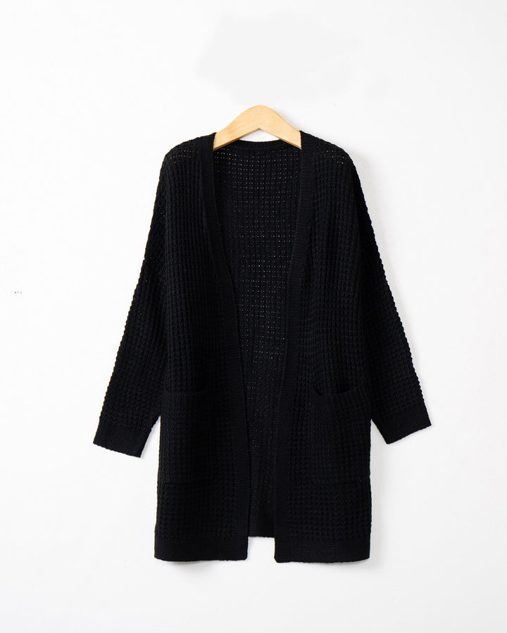 Casual knit cardigan for women with pockets and open cut Lune London