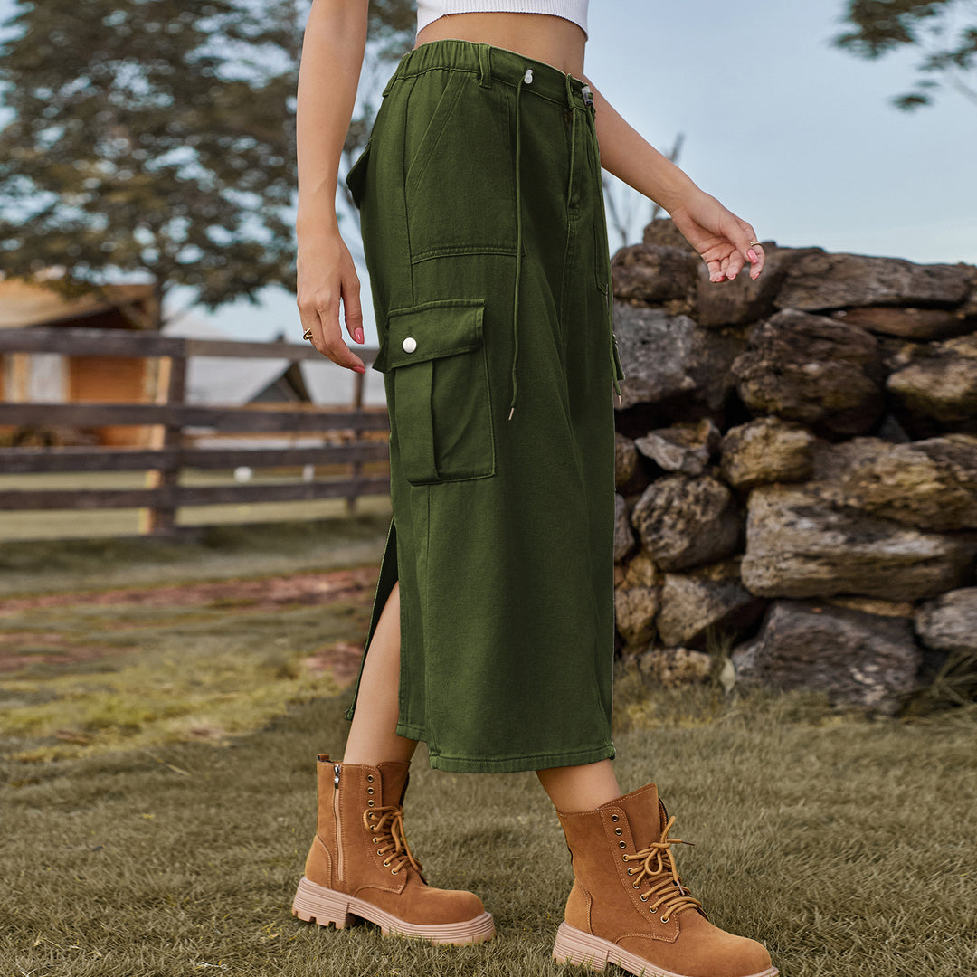 Utility skirt for women with adjustable waist and practical cargo pockets Lune London