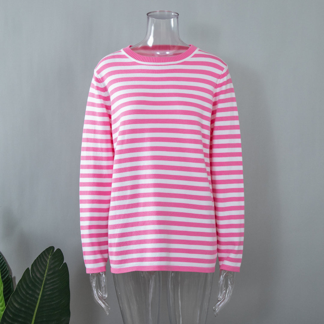 Casual knit pullover for women with striped pattern and loose fit Lune London