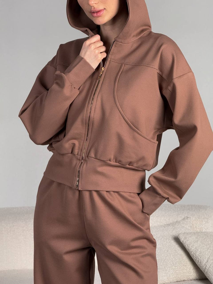 Women’s casual hooded jacket with high-quality zipper Chic & Stil