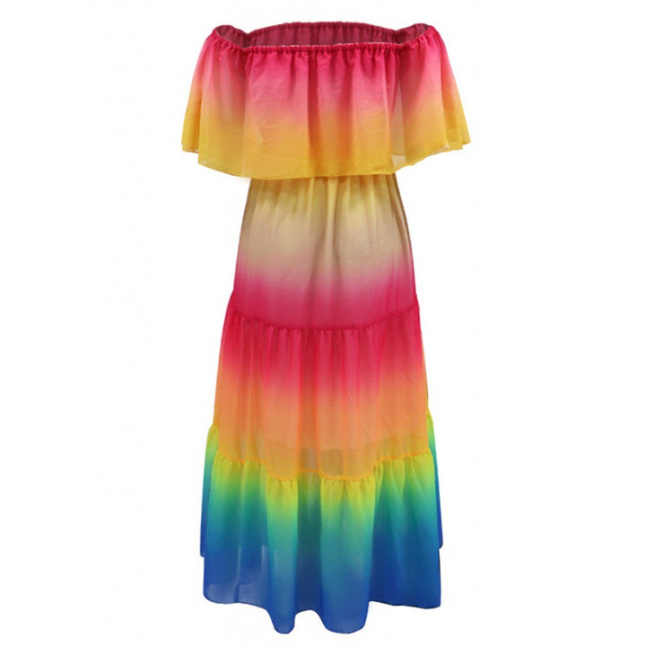Lune London off-the-shoulder ruffle maxi dress