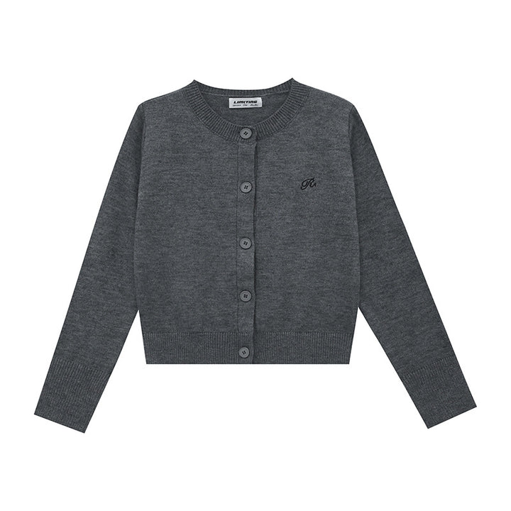 Women's knitted jacket with a fine ribbed pattern and contrasting button details Lune London