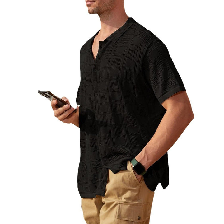 Casual short-sleeve shirt for men with textured pattern Lune London