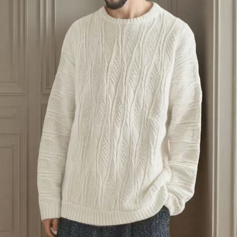 Chunky knit sweater for women with a unique honeycomb pattern and a high collar Lune London