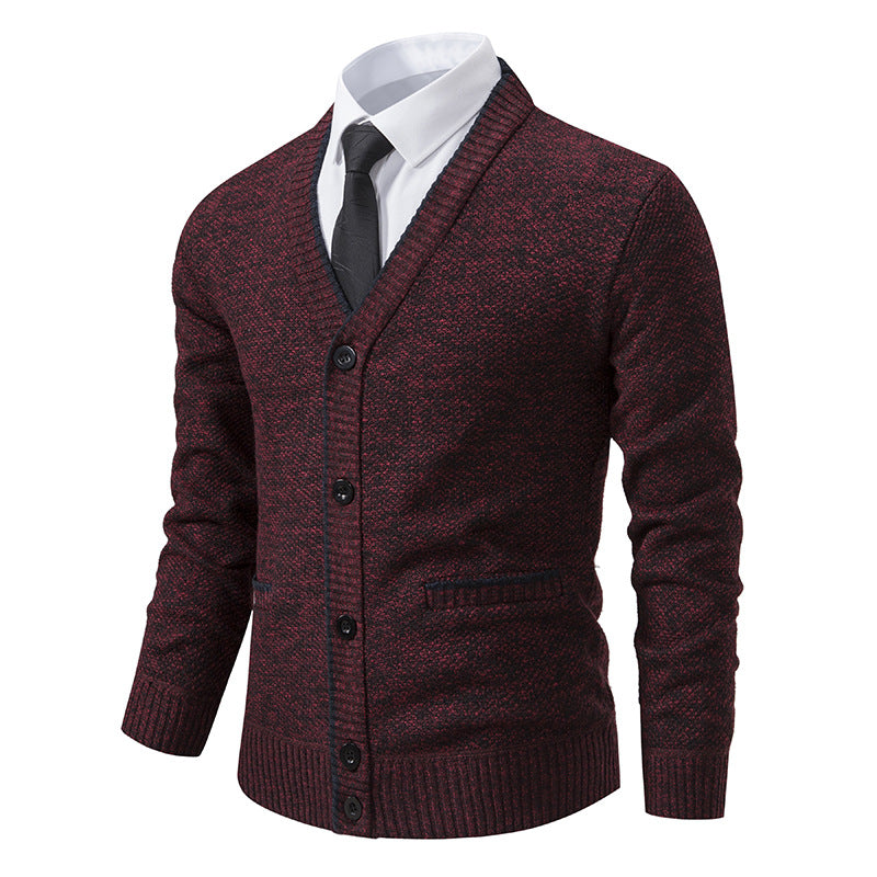 Knit jacket for men with V-neck and elegant details Lune London