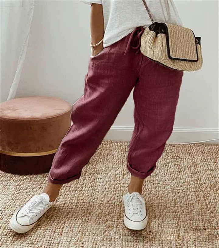Casual and comfortable chino pants for women with elastic waistband Lune London