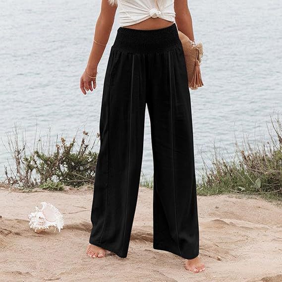 Ladies Wide Palazzo Pants Lune London