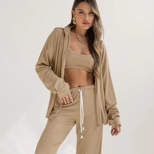 Casual set for women with long sleeve jacket and loose pants Lune London