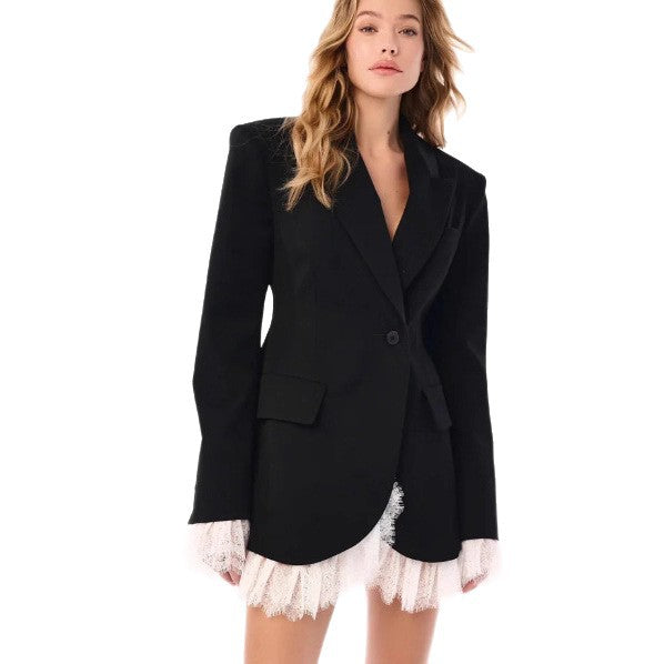 Blazer Oversize Femme avec Détails en Dentelle Chic & Stil